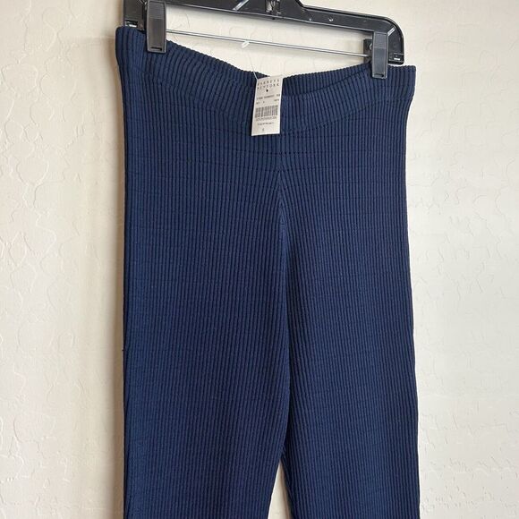 NEW Ronny Kobo Women's NAVY KNIT High-Rise Pants PULL ON BLUE SIZE SMALL flare - Picture 2 of 7